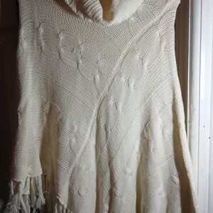 Caren Sport Cream Knit Poncho